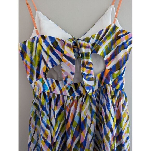 Trina Turk Silk Gypsum Tiger Print Tropical Multicolor Mini Dress - Picture 9 of 11